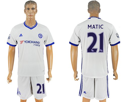 Chelsea #21 Matic White Soccer Club Jersey - Click Image to Close